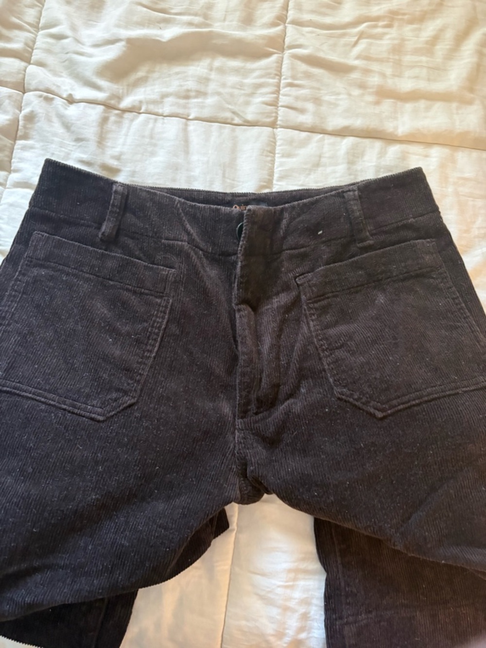 Quince Wide-Leg Corduroy crop Pants in dark brown - Picture 2 of 4